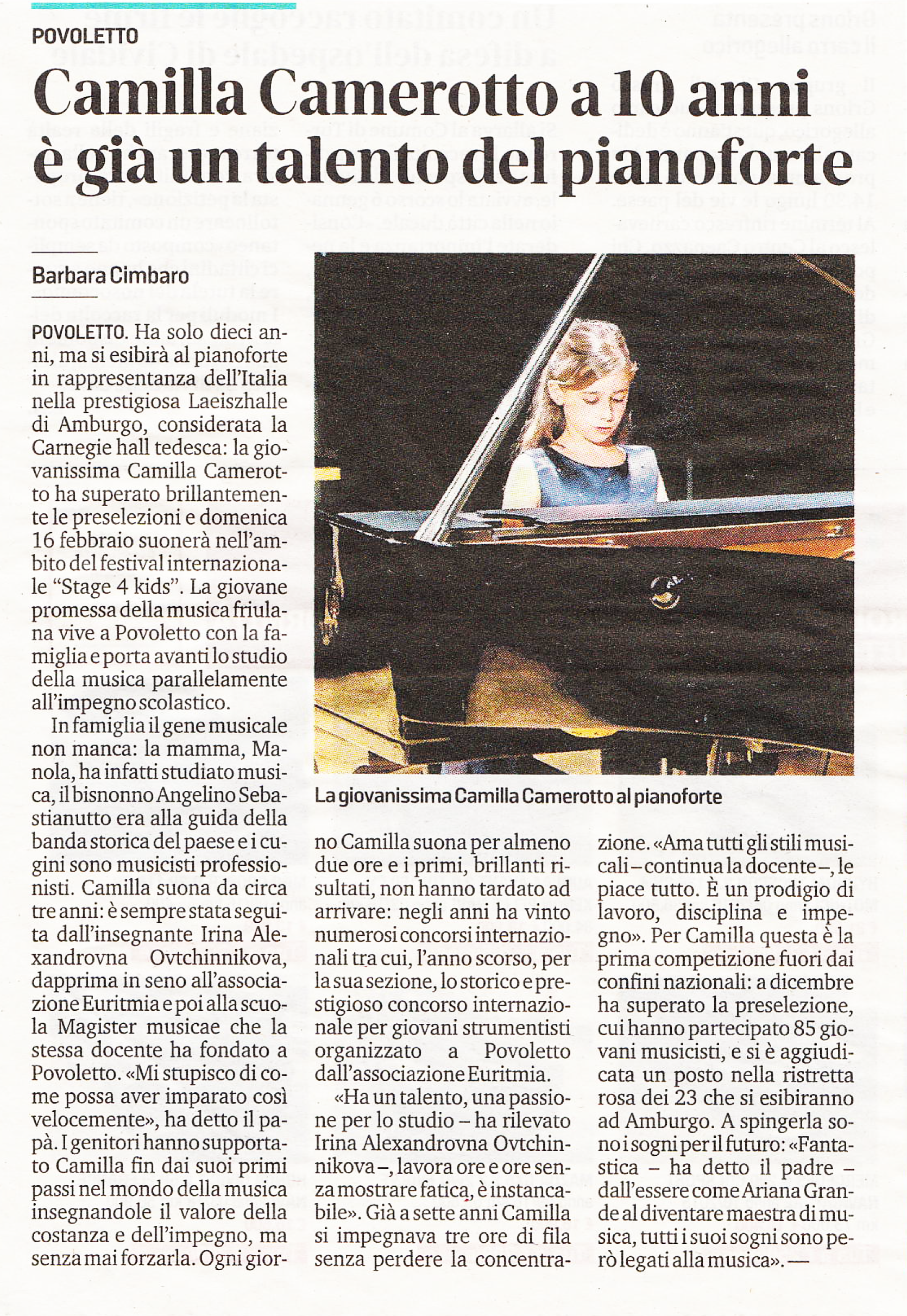 Messaggero Veneto - Magister Musicae