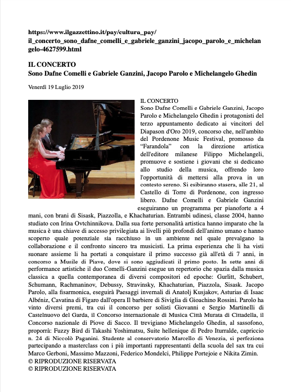 Il Gazzettino - Magister Musicae