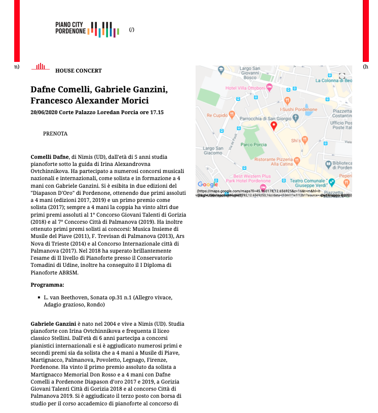 Pordenone Piano City - Magister Musicae